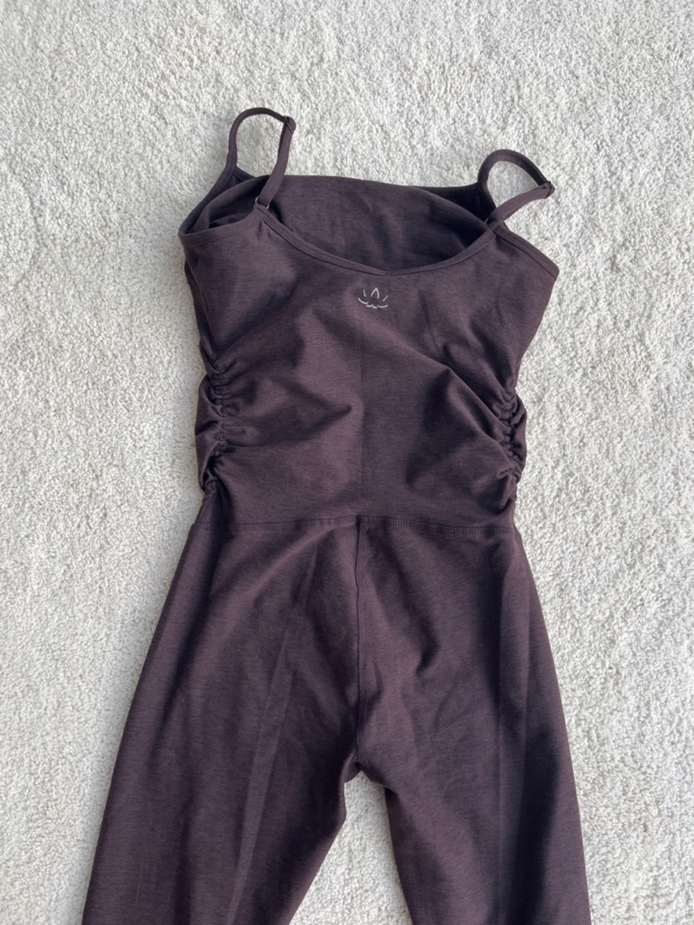 Beyond Yoga Spacedye Up Level Maternity Jumpsuit in Dark Chocolate Heather - Picture 7 of 11